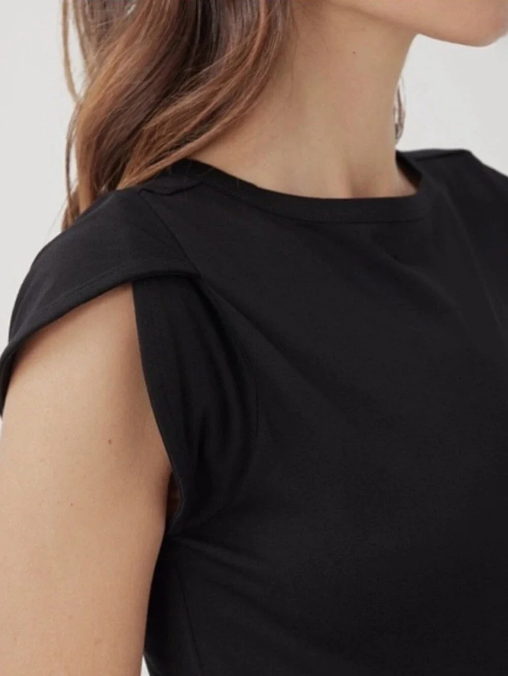 NWT Pact Organic Cotton Fit & Flare Petal Sleeve Dress Black Pockets Large - Picture 5 of 10